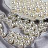 Fábrica en stock cuentas de concha medio agujero perla cuentas beige 4-14 mm perla de imitación joyería collar accesorios de ropa
