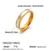 Anillo Taina de acero de titanio transfronterizo europeo y americano, anillo de concha de abulón blanco que no se decolora, joyería minimalista de acero inoxidable