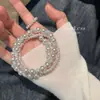 Popular Pulsera de Diamante Flash Bola Manta Perla Rosa Lujo Ligero Gama Alta Versátil Moda Joyería de Mano para Novia