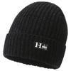 Chapéu masculino de outono e inverno, neve, lã, cor sólida, jacquard, forrado com fleece, espesso, quente, chapéu de tricô, chapéu de esqui, inverno, quente