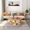 Mesa de centro de madera irregular de nuevo estilo disponible para sala de estar, mesa de centro triangular de forma especial para apartamentos pequeños.