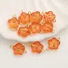 Colgante de Flor de Vidrio con Agujero Recto, Adorno de Flor de Cinco Pétalos, Cuentas Sueltas para Pulsera y Collar DIY, Materiales para Aretes con Borla Estilo Antiguo