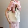 Lenço de Renda de Fada Casual de Verão para Férias 2025 Estilo Estrangeiro Bolsa de Palha Grande Capacidade Vazada Estilo Estrangeiro Bolsa de Ombro para Mulheres
