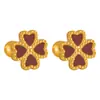 Brincos Stud Minimalistas Estilo Coreano de Luxo Leve, Trevo de Quatro Folhas, Concha Branca, Aço Titânio para Mulheres com Toque de Alto Padrão, Acessórios Stud Florais Estilo Ins para Hélice da Orelha