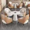 Mesa y Sillas de Negociación para Oficina, Combinación de Lujo Ligero, Lobby de Hotel para Ocio, Área de Descanso de Oficina, Sofá de Recepción