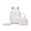 Mochila Transfronteriza Nueva de Tres Piezas Estilo Étnico Femenina Estilo Coreano Mochila Rayada Fresca Estudiante Bolsa Escolar Combinación Literaria
