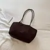 Bolsa Tote de Couro Camurça de Grão Integral Nova Retro Outono/Inverno para Mulheres, Bolsa de Ombro Versátil para o Dia a Dia de Grande Capacidade