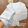 Pijama de Estilo Primavera y Otoño para Mujer, Conjunto de Dos Piezas de Pantalón Corto de Algodón Nube para Verano, Estilo Delgado Simple Estilo Princesa Ropa de Casa