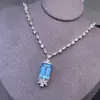 Collar de Topacio Natural Puro, Piedra Completamente Limpia con Excelente Brillo, Tamaño de Piedra Suelta 10*14mm, Elaborado con Plata 925