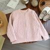 Cardigã Infantil Outono e Inverno Nova Chegada Roupa Externa para Meninas Suéter Cor Sólida Top de Tricô Infantil Casaco para Crianças Médias e Grandes