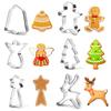 Molde para galletas de vacaciones de Navidad juego de 6 piezas Gorro de Navidad Ángel Árbol de Navidad acero inoxidable cortador de galletas galleta cortador de frutas