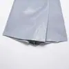 Para Atacado de Moda Feminina Transfronteiriça 2026 Nova Moda Elegante Slim-Fit Renda Couro Sintético Calça Saia de Botão Duplo
