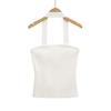 Top de tubo de punto con cuello halter para mujer, Chica caliente pura y lustrosa, Top ajustado con espalda bonita, Tirante sin mangas para usar solo o con otras prendas