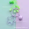 Chaveiro Colorido de Acrílico Transparente com Argola de Estrela Sino Fofo Miçanga DIY para Mochila Chaveiro