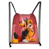 Mochila Nueva de Dibujo con Cordón Estampado Colorido de Mickey Poliéster Gran Capacidad Moderna con Cordón para Niños Venta al por Mayor Caliente