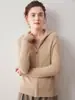 Cárdigan con capucha y cremallera 100% cachemira pura, nuevo estilo otoño/invierno, suéter de punto trenzado, corte holgado, efecto adelgazante