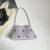 Bolsa de Ombro Listrada com Pônei Bordado, Nova Bolsa de Ombro para o Dia a Dia com Superfície Macia para Primavera e Verão, Bolsa de Mão Casual Versátil de Grande Capacidade