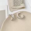 Pendientes de viento chic coreanos, temperamento retro, textura de metal minimalista, pendientes de pasador plateado, pendientes semicirculares geométricos, venta al por mayor