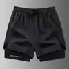 Pantalones Cortos Deportivos de Doble Capa Falsos de Dos Piezas para Hombre, Talla Europea, Shorts de Running, Shorts de Secado Rápido para Parejas, Shorts de Gimnasio, Comercio Exterior