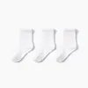 2026 Modelo Nuevo Paquete de Tres Pares de Calcetines de Algodón Transpirables de Color Sólido para Niños Mayores, Niños y Niñas, Calcetines Escolares, Calcetines Cortos Deportivos de Alto Rendimiento