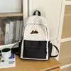 Nova mochila ins japonesa para mulheres, bolsa escolar pequena e fresca para meninas, para estudantes do ensino fundamental, leve, para o dia a dia, color blocking, mochila casual