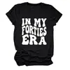 En mi era de los cuarenta Amazon eBay sitio independiente camiseta casual y cómoda de cuello redondo de manga corta para mujer para comercio exterior