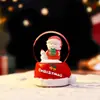 Nuevo producto transfronterizo: Bola de cristal con gorro de Santa, mini bola de agua colorida brillante, pieza decorativa creativa, adorno de luz ambiental