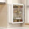 Caixa de Armazenamento de Parede, Armário de Armazenamento de Banheiro Montado na Parede à Prova de Umidade Sem Furos, Armazenamento Magnético à Prova de Poeira, Caixa de Armazenamento de Temperos para Cozinha
