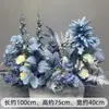 Fondo Azul Flores Fiesta de Compromiso Salón de Bodas Decoración Arreglo Floral Salón de Banquetes Pasillo Flores Flores de Seda Adornos Filas de Flores