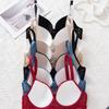 Sujetador de Encaje de Doble Color con Aros Media Copa Ropa Interior Sin Costuras para Mujeres con Senos Pequeños Push up para Mostrar Senos Más Grandes y Reducir los Senos Secundarios Ropa Interior para Mujeres