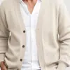 Outono Inverno 2026 Novo Cardigan Masculino Casual de Negócios Tricô Solto Manga Longa Casaco Suéter de Botão Único