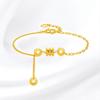 Tienda de Oro Mismo Estilo Chapado en Oro 999 Pulsera Pequeña para Cintura de Hombre Temperamento Simple Joyería para Mujer Celebridad de Internet Explosiva Oro de Arena Vietnamita