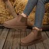 Botas de Neve para Mulheres 2025 Novas Acolchoadas e de Veludo Transfronteiriças Tamanho Grande Moda de Inverno Quentes Botas Curtas de Uma Perna Sapatos de Algodão para Mulheres