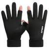 Guantes de Invierno para Hombre, a Prueba de Frío, a Prueba de Viento, Cálidos y de Terciopelo, Pantalla Táctil, Ciclismo al Aire Libre, Conducir, Motocicleta para Llevar, Dedos Medios al Descubierto