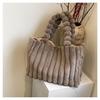 Bolso de Felpa, Bolso de Felpa de Verano, Temperamento, Bolso Tote de Gran Capacidad, Nuevo Color Sólido, Bolso de Felpa Moderno y Versátil