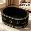 Rascador para Gatos de Cartón Negro con Agujero Profundo, Duradero y que no Suelta Pelusa, Cama para Gatos Integrada, Cuenco Rascador de Papel Corrugado Engrosado