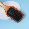 Fabricante Transfronteiriço Madeira Maciça Pente com Almofada de Ar Pente com Agulhas de Aço Massagem Alisamento de Cabelo Placa Grande Pente com Bolsa de Ar Pente para Cabeleireiro Atacado