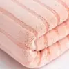 Toalla de Terciopelo Coral Ancha y Estrecha Empaque de Regalo Toalla para el Hogar Lavado de Cara Toalla de Mano Absorbente Engrosada Toalla Rayada de Color