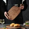 Prato de Bife de Nogueira Preta Norte-Americana Bandeja para Comida Ocidental Bandeja de Madeira para Bife Tábua de Corte para Bife Prato de Madeira para Bife Doméstico Prato de Jantar