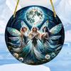 Disco Acrílico Creativo Transfronterizo Colgante Plano Sueño de Princesa Cuento de Hadas Belleza Imagen Atrapasol Decoración de Ventana Letrero Colgante para Porche