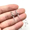 Accesorios de joyería de aleación con forma de estrella y cruz retro transfronteriza, pendientes, collar y colgante.