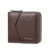 Diseño Creativo de Nicho Transfronterizo Cartera Retro para Hombre Cartera Corta de Cuero PU con Patrón de Lichi Venta al por Mayor
