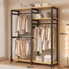 Armario fácil de montar, mueble para recibidor, muebles para dormitorio, perchero de metal, adecuado para apartamentos de alquiler, armario para dormitorio pequeño