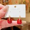 Brincos Quadrados Pequenos com Esmalte Gotejado Exclusivo Estilo Coreano Moda Celebridade da Internet Design de Brincos com Pino de Prata Brincos para o Dia a Dia