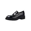 Mocassins de Couro Dourados Estilo Britânico Jk Sapatos de Salto Médio Grosso Bico Redondo Couro Genuíno Corte Profundo para Mulheres Temporada Primavera 2026