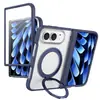 Adequado para iPhone 18 Duo, Capa de Celular com Suporte Magnético Rotativo 360 Graus, Dobrável, Fosca, Transparente, Sensação Similar à Pele