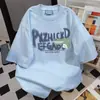 2025 Nuevo Estilo de Verano Dibujos Animados Americanos Estampado de Nicho Camisetas Sueltas de Manga Corta Tops Casuales Versátiles para Hombres y Mujeres Ins