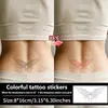 Pegatinas de tatuaje temporales que cambian de color transfronterizas con alas y moños, estilo ins inspirado en la dopamina, personalizadas para abdomen y pecho, estilo nicho y lindo