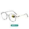 2053 Montura de Gafas Poligonal para Hombres y Mujeres, Gafas Coreanas de Moda con Filtro de Luz Azul, Popular Montura de Gafas de Lectura Ultraligeras para Personas Mayores