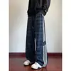 Otoño Invierno Tie-dye Pantalones Sucios para Hombre Marca de Tendencia Estilo Americano Pantalones de Pierna Ancha Rayados Holgados Tallas Grandes Casuales Pantalones Deportivos de Pierna Recta Venta al por Mayor